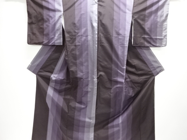 JAPANESE KIMONO / ANTIQUE KIMONO / SILK / DORO OSHIMA TSUMUGI / WOVEN STRIPE